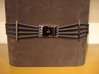 $289 women's black elastic belt clasp closure 002.jpg