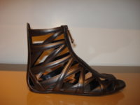 $319 Venus black leather strappy sandal flat.jpg