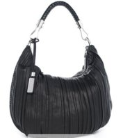 Skorpios Pleated Hobo, Black (silver).jpg