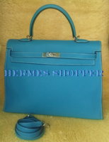 Hermes Kelly Sellier 35cm Togo leather in Blue Jean color Palladium hardware second..jpg
