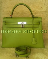 Hermes Kelly Sellier 32cm Togo leather in Vert Anis color Palladium hardware H stamp 99% conditi.jpg