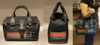 $1229 Medium Heritage Black Nubuck Boston Satchel w Red-Green Webbing.JPG