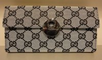 $229 Ladies black white canvas continental wallet.jpg