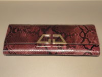 $769 Dark Pink Python Large GG Square Night Clutch.JPG