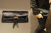$879 Blue Black Python Croisette Tassel Clutch.JPG