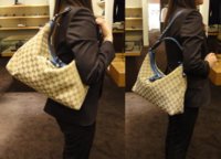 $689 GG Canvas Icon Bit Hobo w Blue Leather Trim 02.JPG