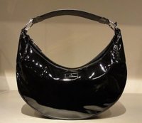 $429 Black Patent Leather Hobo with Silver rings.jpg