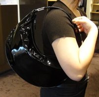 $429 Black Patent Leather Hobo with Silver rings 1.jpg