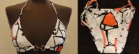 $239 Black, samon and white Trangle Bikini Bamboo Detail.jpg