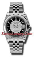 Rolex 36mm Datejust SS Dome Bezel Jubillee Bracelet Silver and Black Dial.jpg