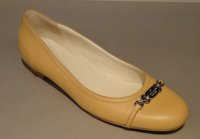 $259 Punch Ballet Flat in Tan Pebble Leather.jpg