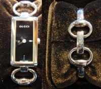 $629 Silver Chiodo Watch with Black Rectangle Face.jpg