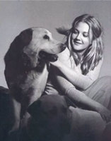 Drew Barrymore & Her Dog - Black & White #1JP.jpg