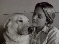 Drew Barrymore & Her Dog - Black & White #3JP.jpg