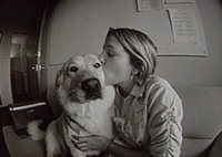 Drew Barrymore & Her Dog - Black & White #2JP.jpg