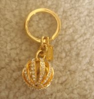 Pave Sphere Key Fob (Brass Gold) #93002.JPG