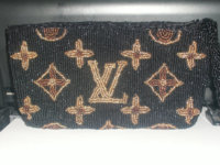 Vintage Louis Vuitton Black & Gold Beaded Evening Clutch Bag