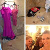 Maria Menounos Jimmy Choo shoes tweeted picture of Oscar fitting in bathroom of Beverly Hills Ho.jpg