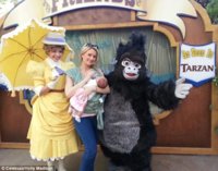 Holly Madison1 and her newborn daughter, Rainbow, first trip to Disneyland in Anaheim, Californi.jpg