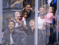 Victoria and David Beckham with kids at Los Angeles Kings take on the San Jose Sharks during the.jpg