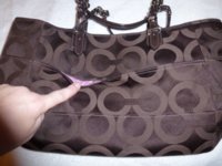 folding down strip to show hidden pocket.JPG