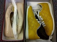 Winners shopping Ferragamo Sun new bisque kangaroo and Guccissima soft BR clipper leather sneaks.jpg
