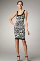 Herve Leger White Jacquard Black Trim Bandage Dress-1.jpg