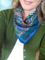 Tapis Persans (Cobalt Blue) green sweater.jpeg