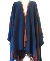 Hermes poncho Cape Merino Wool cashmere Navy x Orange HERMES Poncho ___.jpg