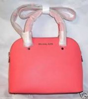 MK Cindy Med Dome Satchel Coral.jpg