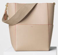 Celine Terracotta Natural Calfskin Leather Sangle Seau Bucket Bag