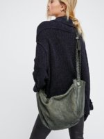 Giorgio Brato Treno Distressed Tote, Agave (green), on model.jpg