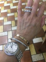 cartier love bracelet worn with watch