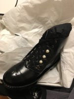 chanel boots with pearls
