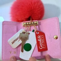 coach 6 ring key case pink