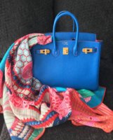 How do you style your bright blue bags?