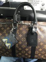 Travel bag Louis Vuitton 45 Monogram customised Mickey Vs Taz by