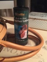 Cadillac boot & shoe care on vachetta leather, louis vuitton toiletry 26 