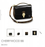 Louis vuitton Cherrywood BB Noir Mirror Vernis Patent Leather Bag