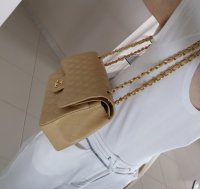 chanel small classic flap beige