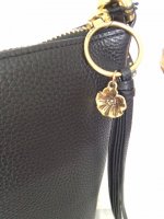 Coach Black Rivet Duffle Zipper Pull.JPG
