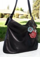 black hobo with exotic flower key fob042.jpg