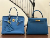 Not Monday blues yet😆 Hermes Blue comparison💙 Bleu Zanzibar and Bleu Frida  are very hard to capture the real colors to compare, Zanzibar…