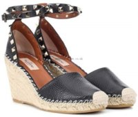 Valentino Rockstud Double leather wedge espadrilles - Black Women s Wedges - 8WP9413966387 19499.jpg