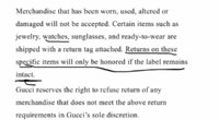 Gucci International Return policy? | PurseForum