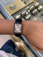cartier tank solo stainless steel watch on leather strap