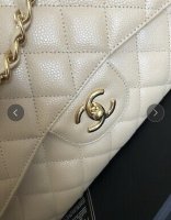 Chanel classic medium beige Clair caviar ghw, Luxury, Bags