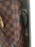 LV NEVERFULL DAMIER EBENE MISALIGNED STITCHING