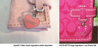 toys24-7 fake coach signature photo keychain vs authentic 92772 heart charm.png