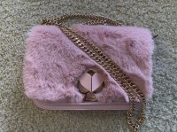 nicola faux fur twistlock chain wallet